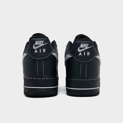 Men's Nithtke Air Force 1 '07 LV8 Casual Shoes - Part 2 - Black/Black/Black/Wolf Grey - Back view