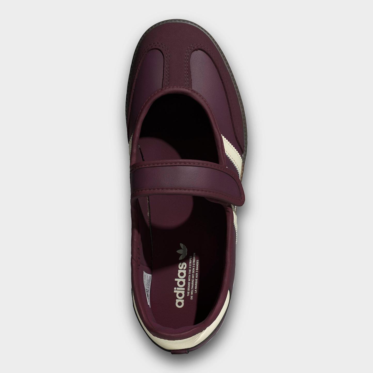 Women's adidas Originals Samba Jane Casual Shoes - Part 1 - Maroon/Cream White/Gold Metallic - Top view