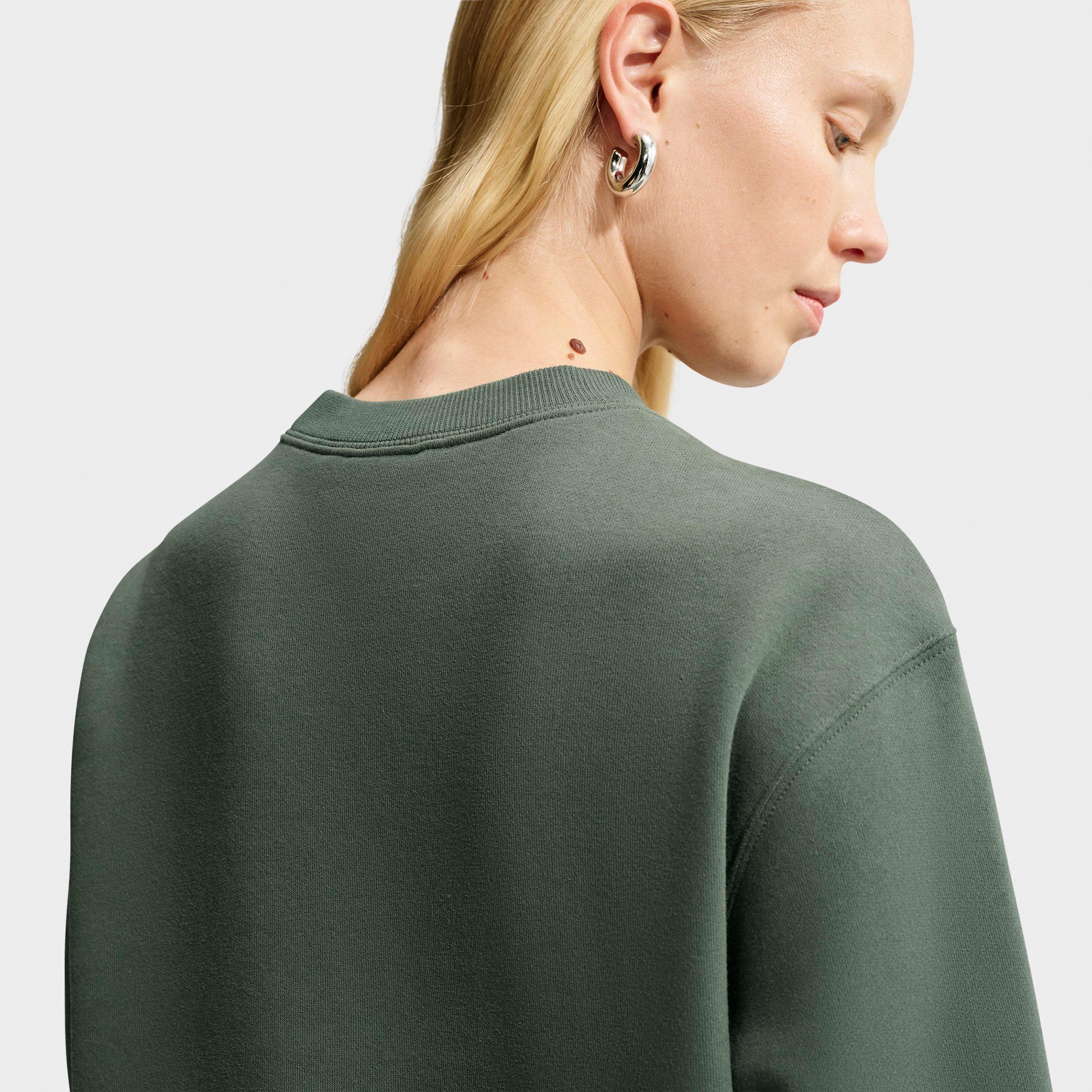 Women's Nithtke Studio Fleece Medium Weight Crewneck Sweatshirt - Camo Green/Sail