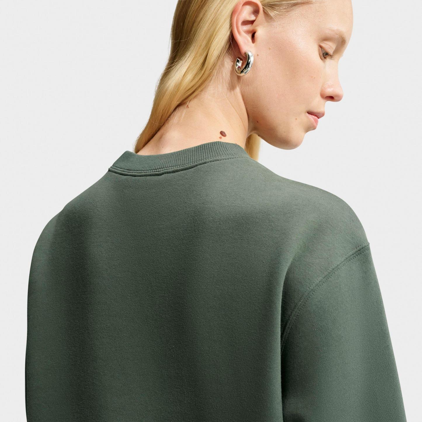 Women's Nithtke Studio Fleece Medium Weight Crewneck Sweatshirt - Camo Green/Sail