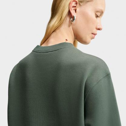 Women's Nithtke Studio Fleece Medium Weight Crewneck Sweatshirt - Camo Green/Sail