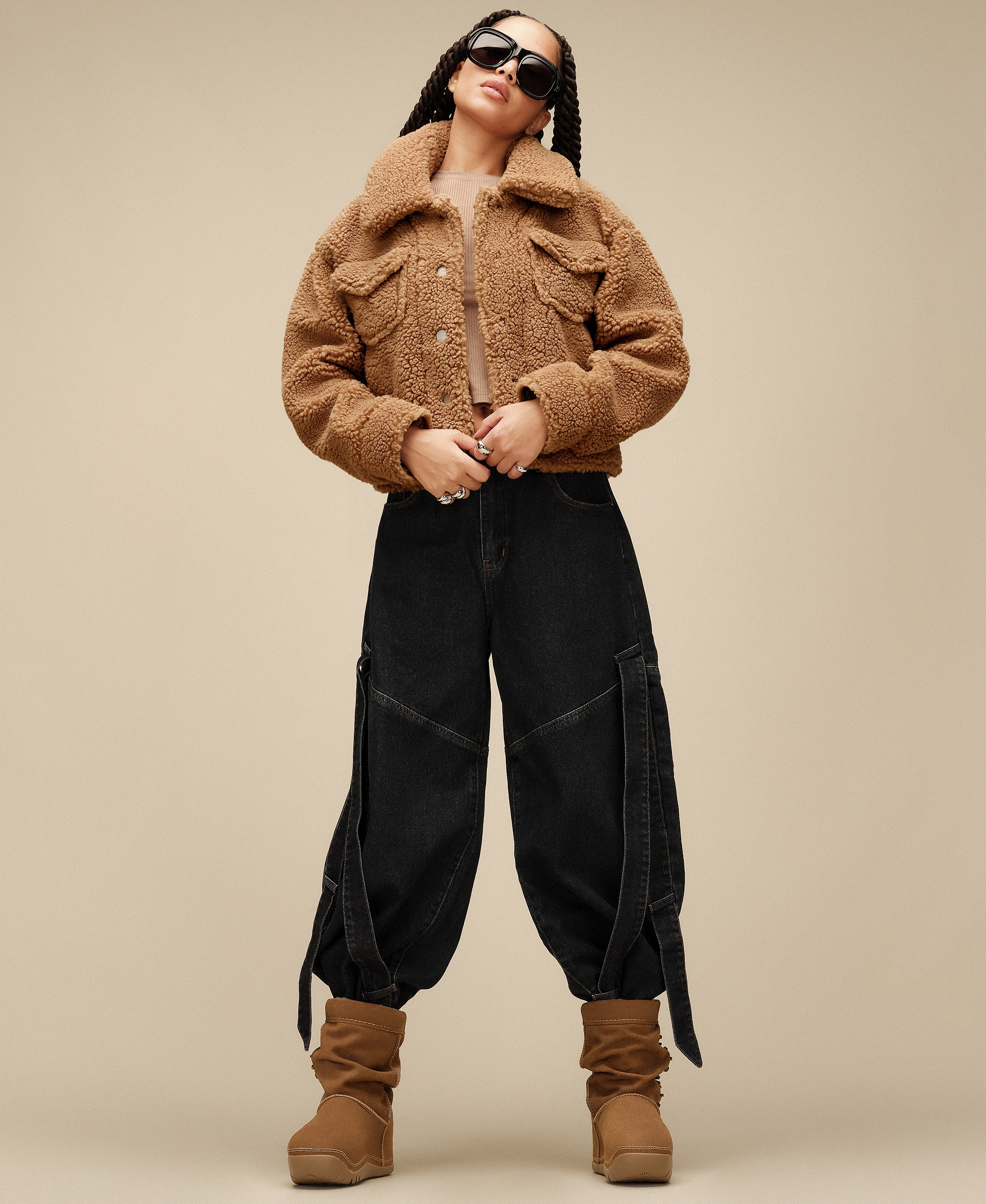 UGG Women's Frankie Collared Neck Short Trucker Jacket - Chestnut