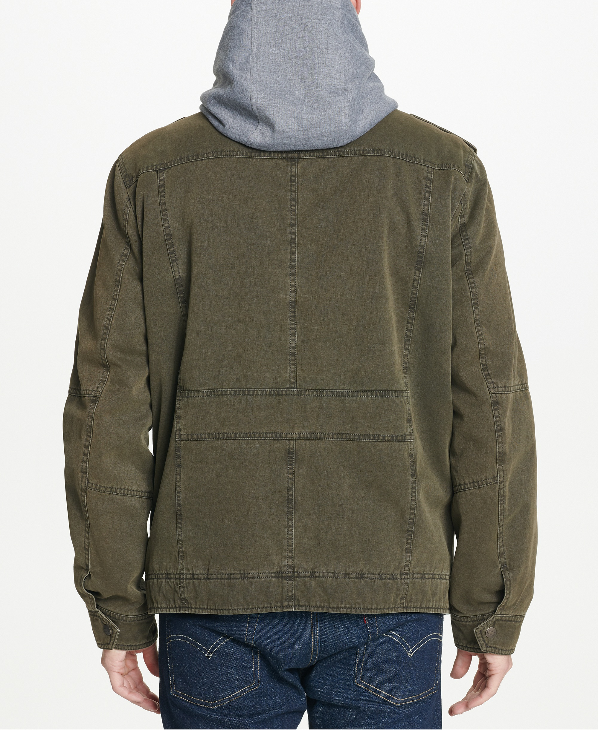 Levi's Men's Two Pocket Hooded Trucker Jacket - Olive