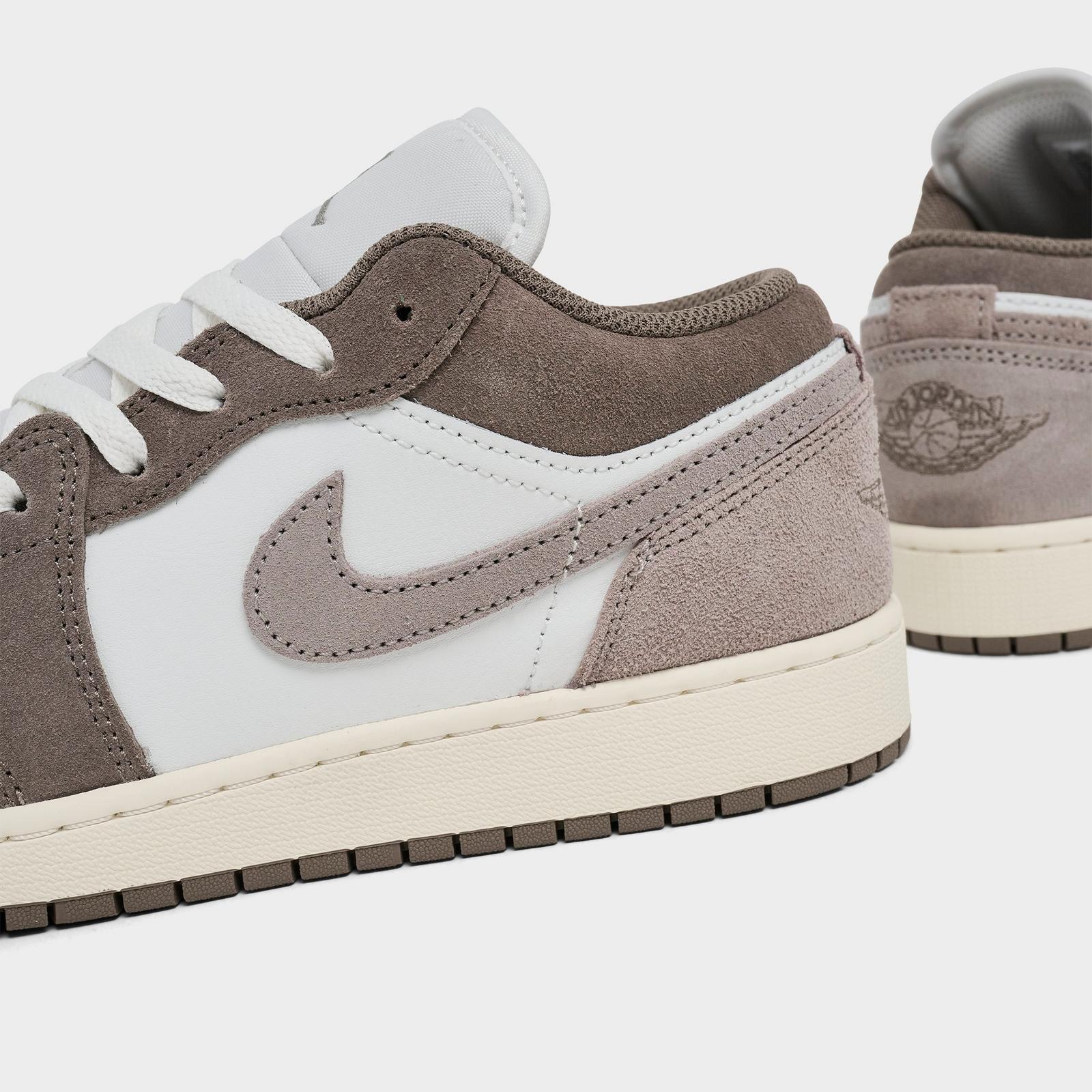 Big Kids' Air Jordan Retro 1 Low Casual Shoes - Olive Grey/Enigma Stone/Summit White/Pale Ivory - view 3