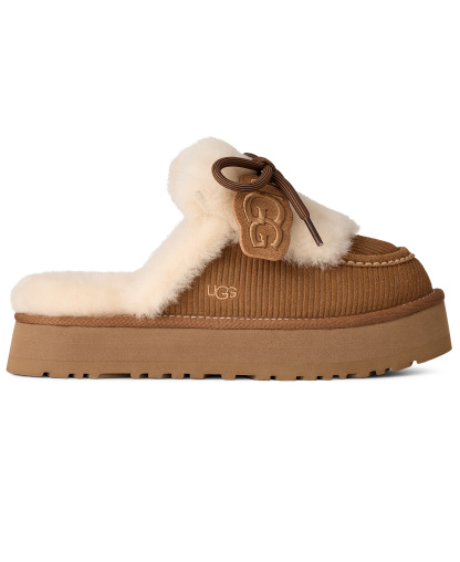 UGG® Women's Disquette Heritage Lace-Up Clog Slippers - Chestnut