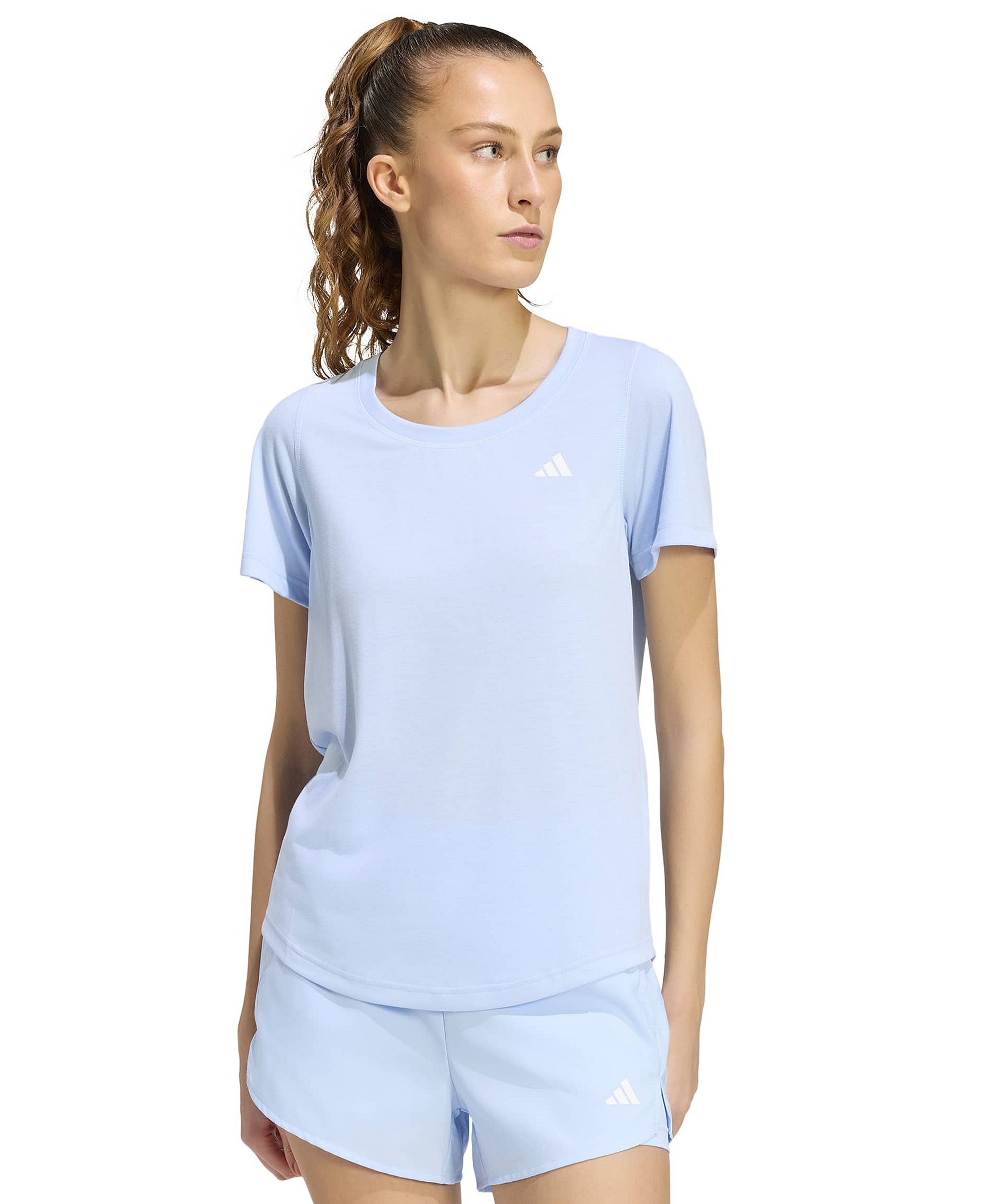 adidas Women's Workout Essentials Seamless Scoop Neck T-Shirt - Glow Blue