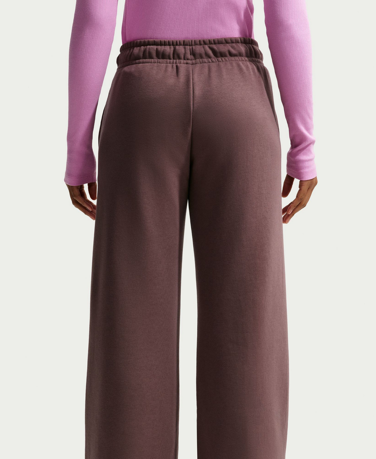 Nike Women's Sportswear Club Fleece Mid-Rise Wide-Leg Sweatpants - Tattoo/white