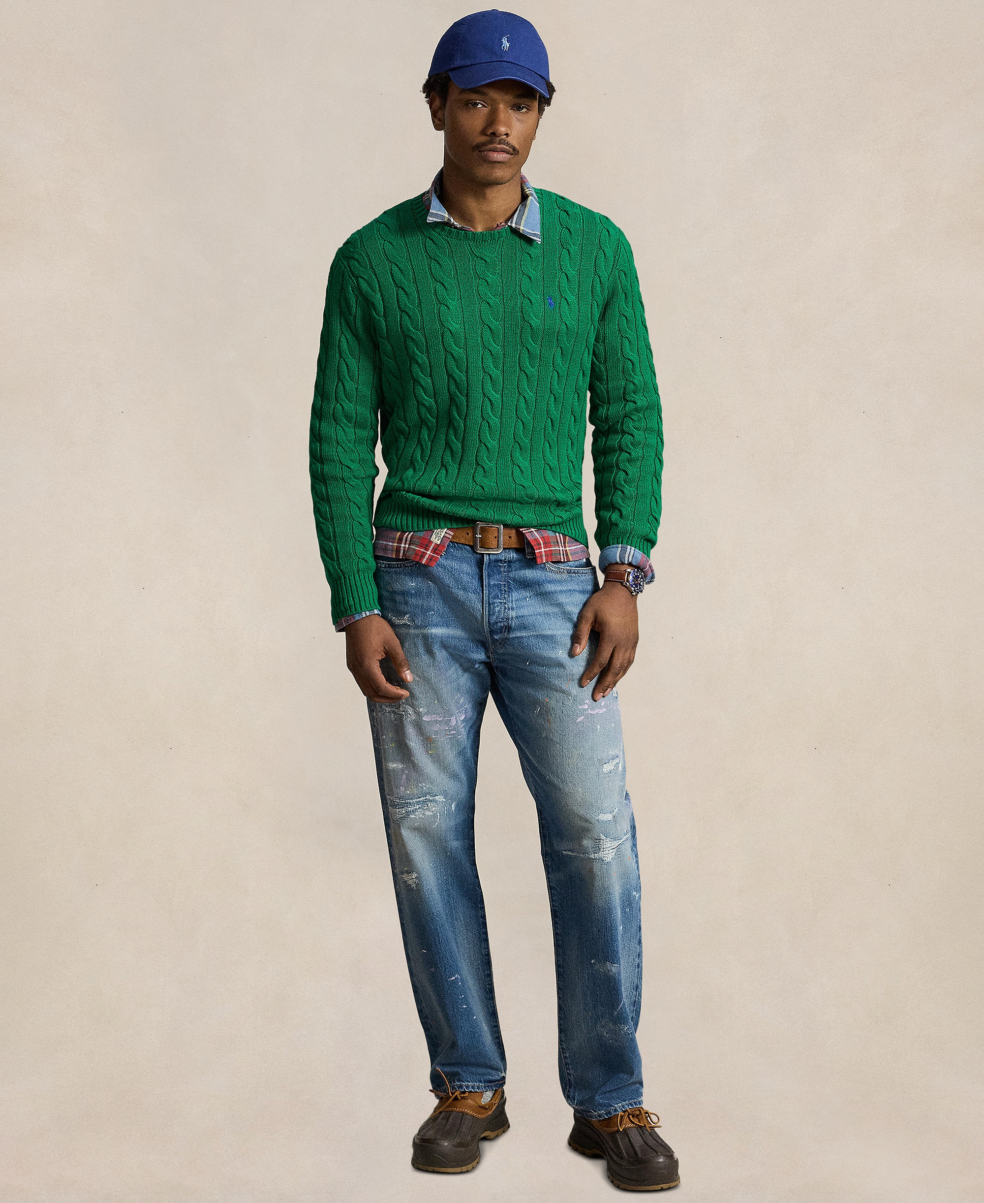 Polo Ralph Lauren Men's Cable-Knit Cotton Sweater - Erin Green
