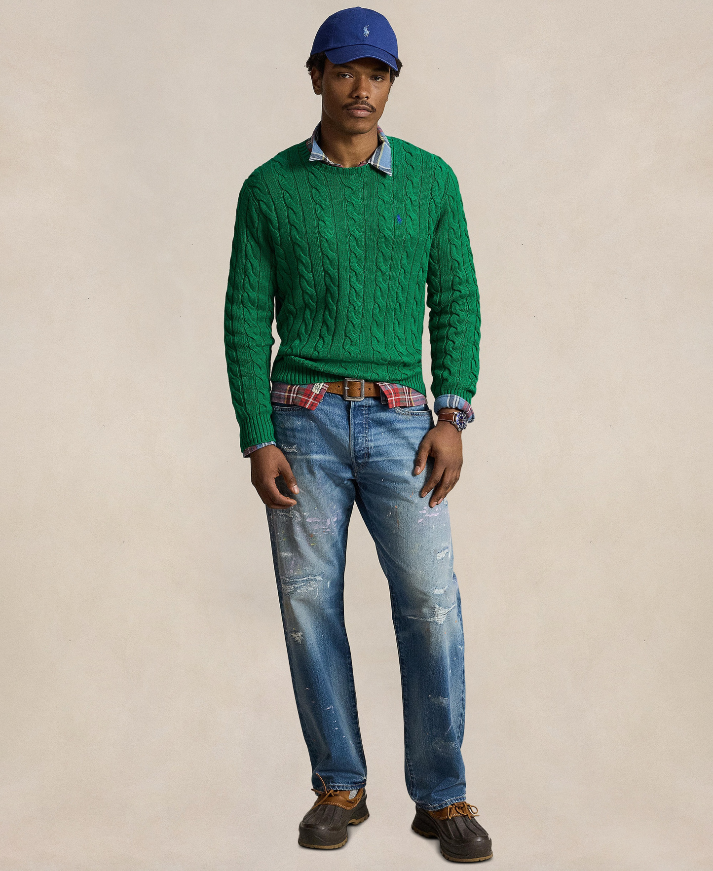 Polo Ralph Lauren Men's Cable-Knit Cotton Sweater - Erin Green