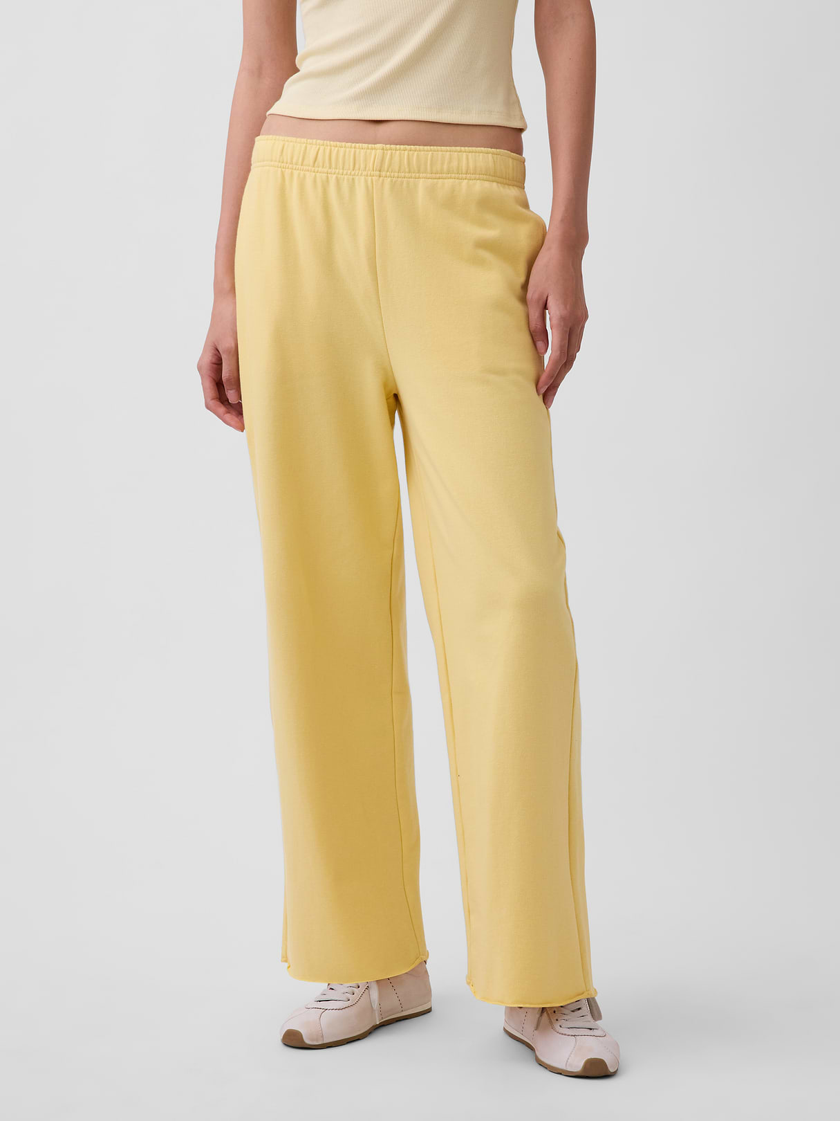 Mid Rise VintageSoft Terry Loose Sweatpants - Havana yellow