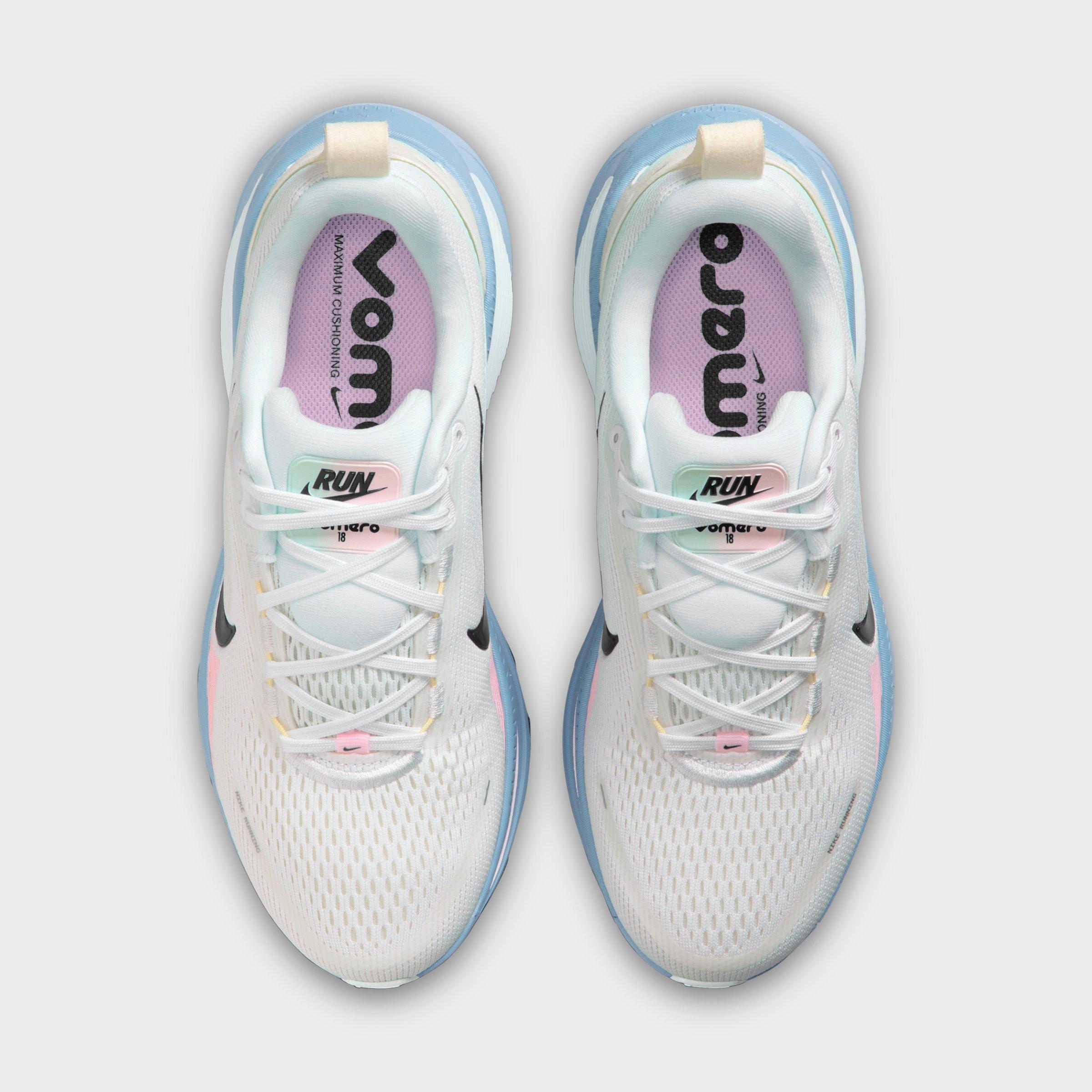 Women's Nithtke Vomero 18 Running Shoes - Part 1 - White/Work Blue/Barely Green/Midnight Navy - Top view