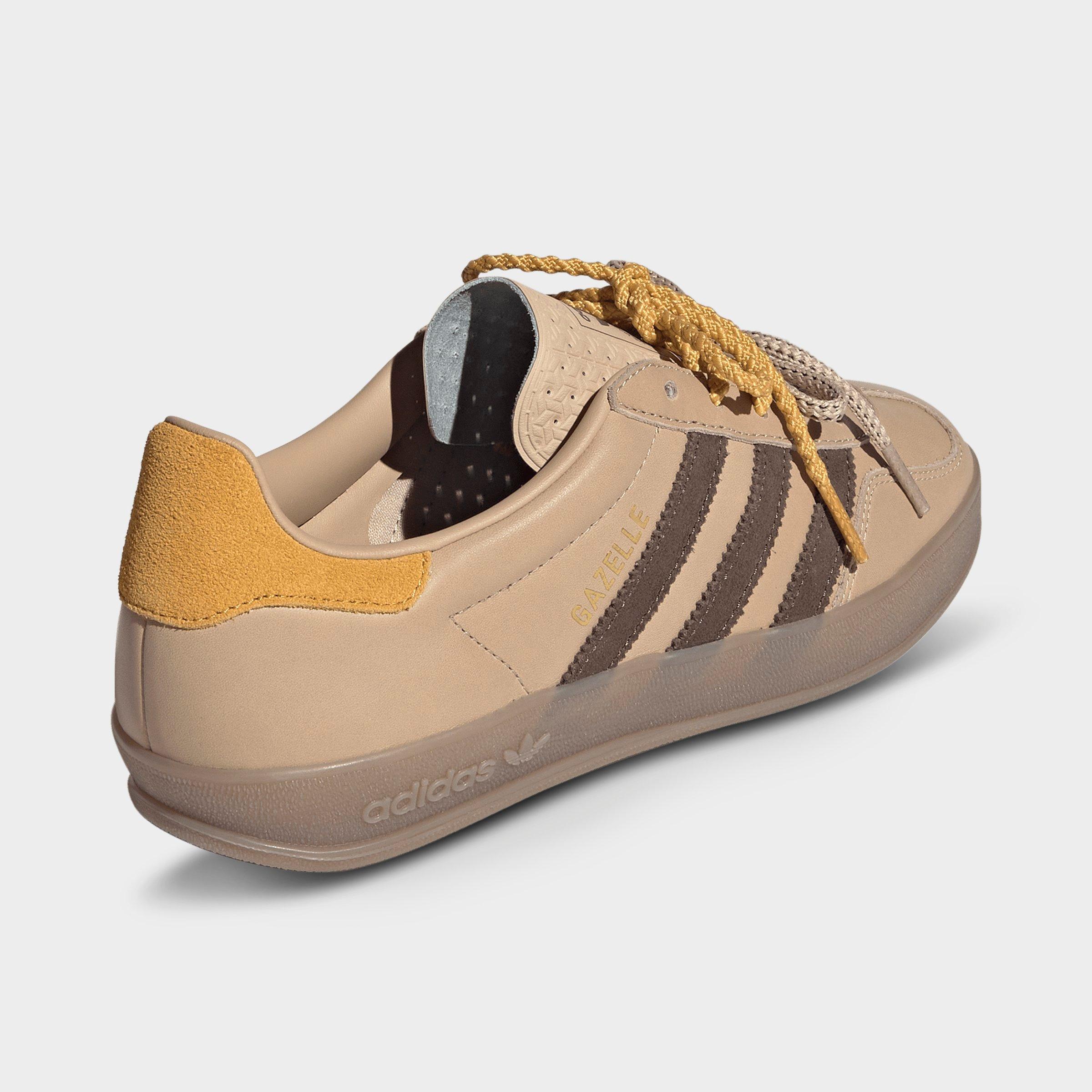Women's adidas Originals Gazelle Indoor Casual Shoes - Magic Beige/Brown/Preloved Yellow - Back view