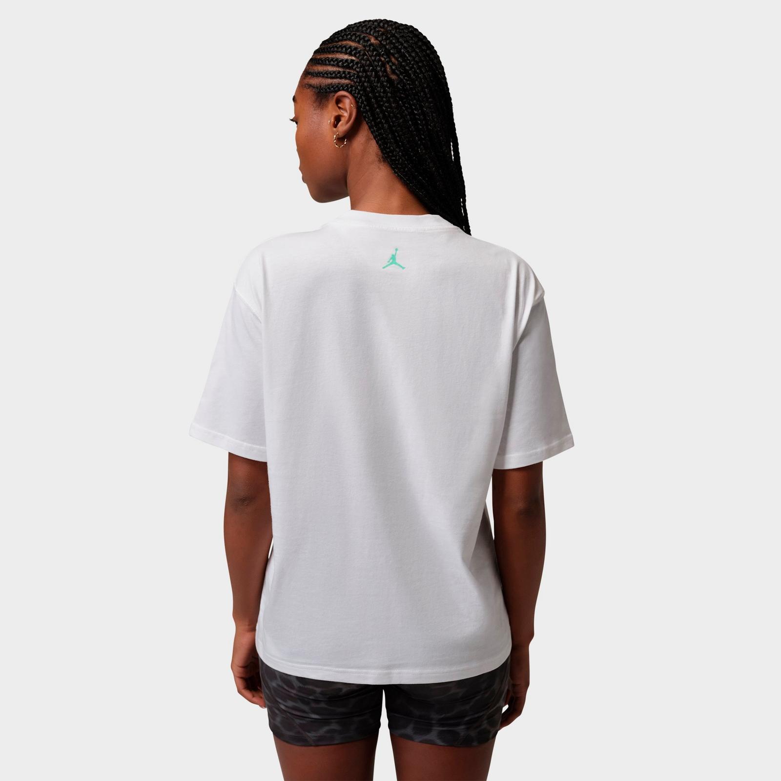 Women's Jordan Sport Heritage Dri-FIT Graphic T-Shirt - White/Green Glow - view 3