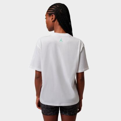 Women's Jordan Sport Heritage Dri-FIT Graphic T-Shirt - White/Green Glow - view 3