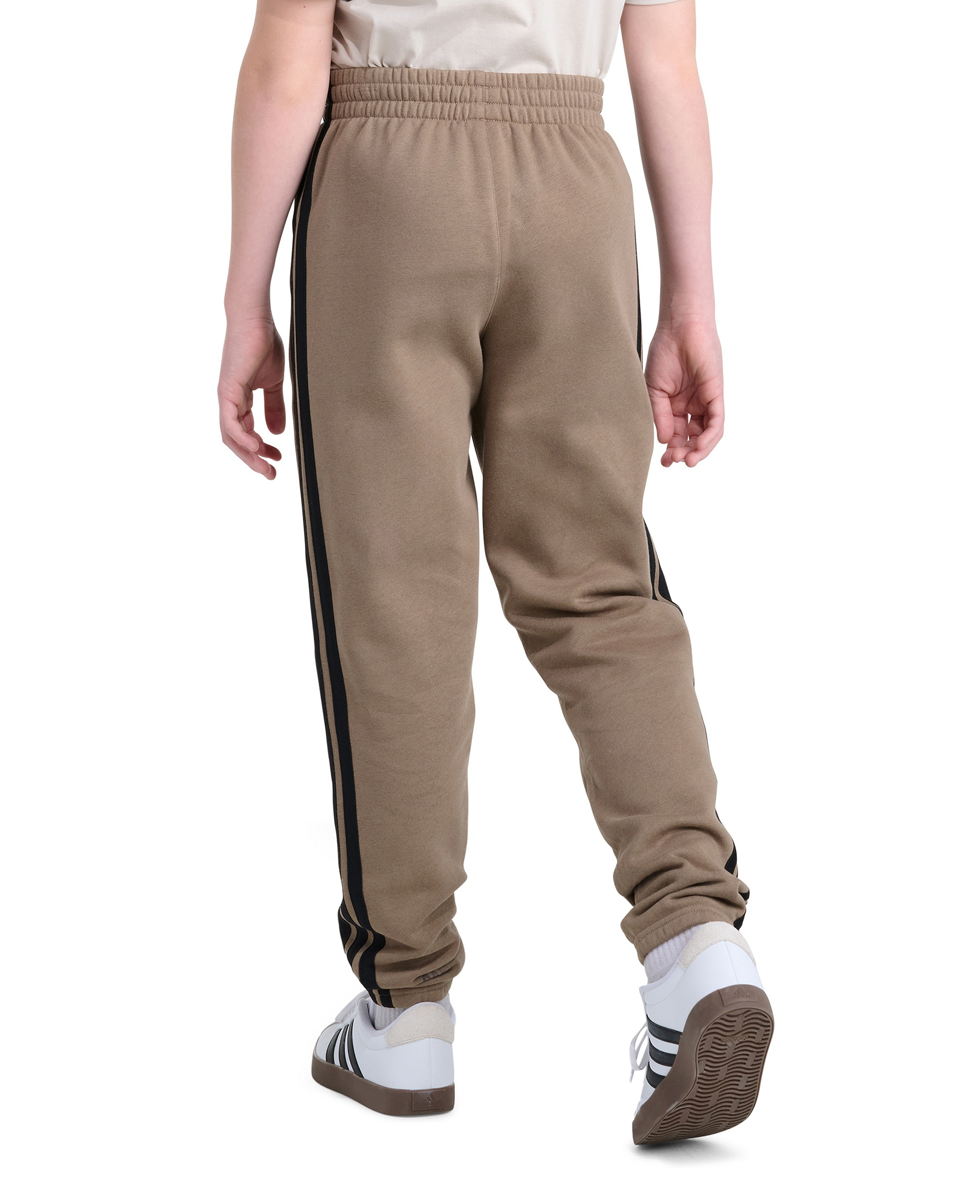 adidas Boys' 8-20 Essential 3-Stripe Fleece Cuffed Jogger Pants - Khaki Six