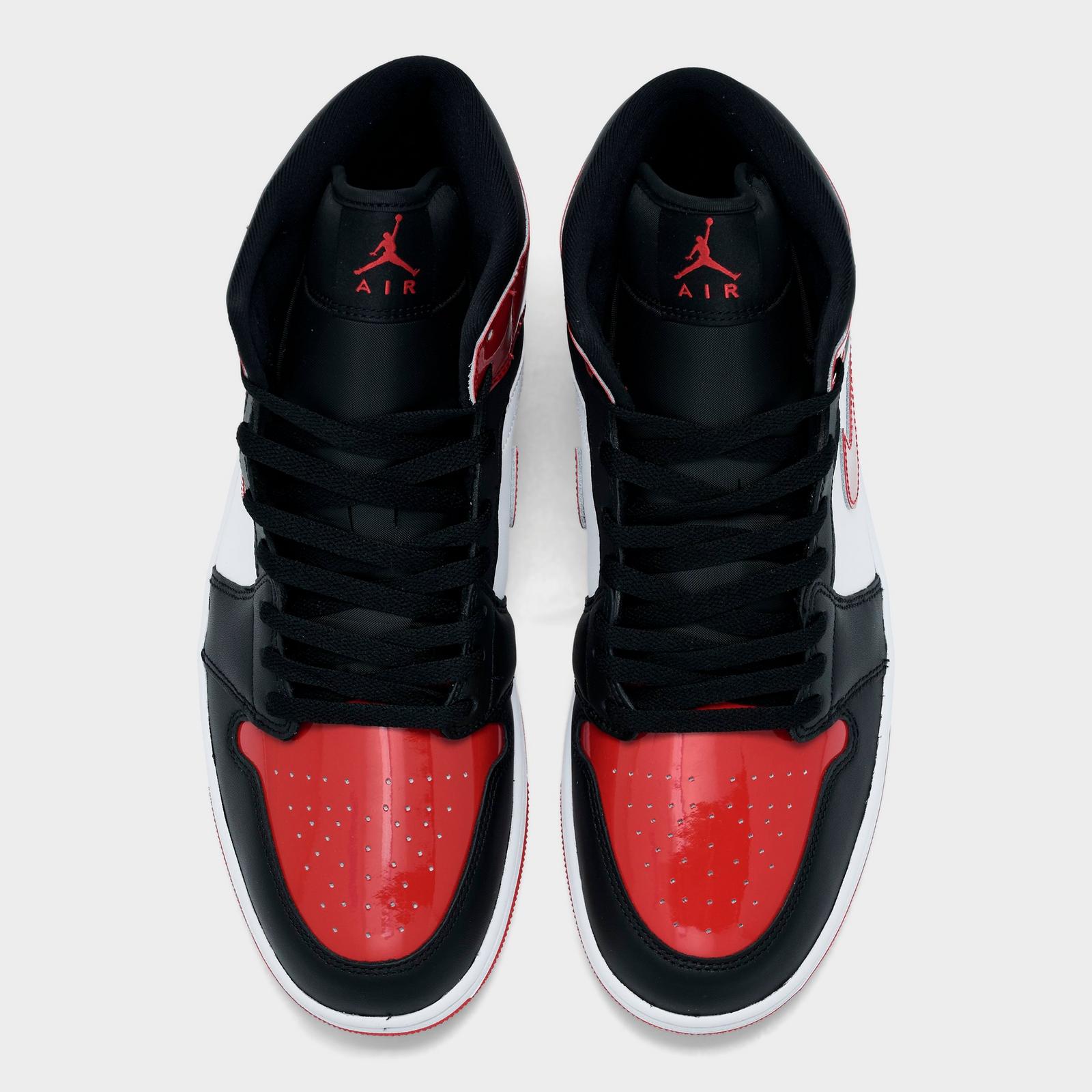 Men's Air Jordan Retro 1 Mid SE Casual Shoes - Black/White/Varsity Red - view 5