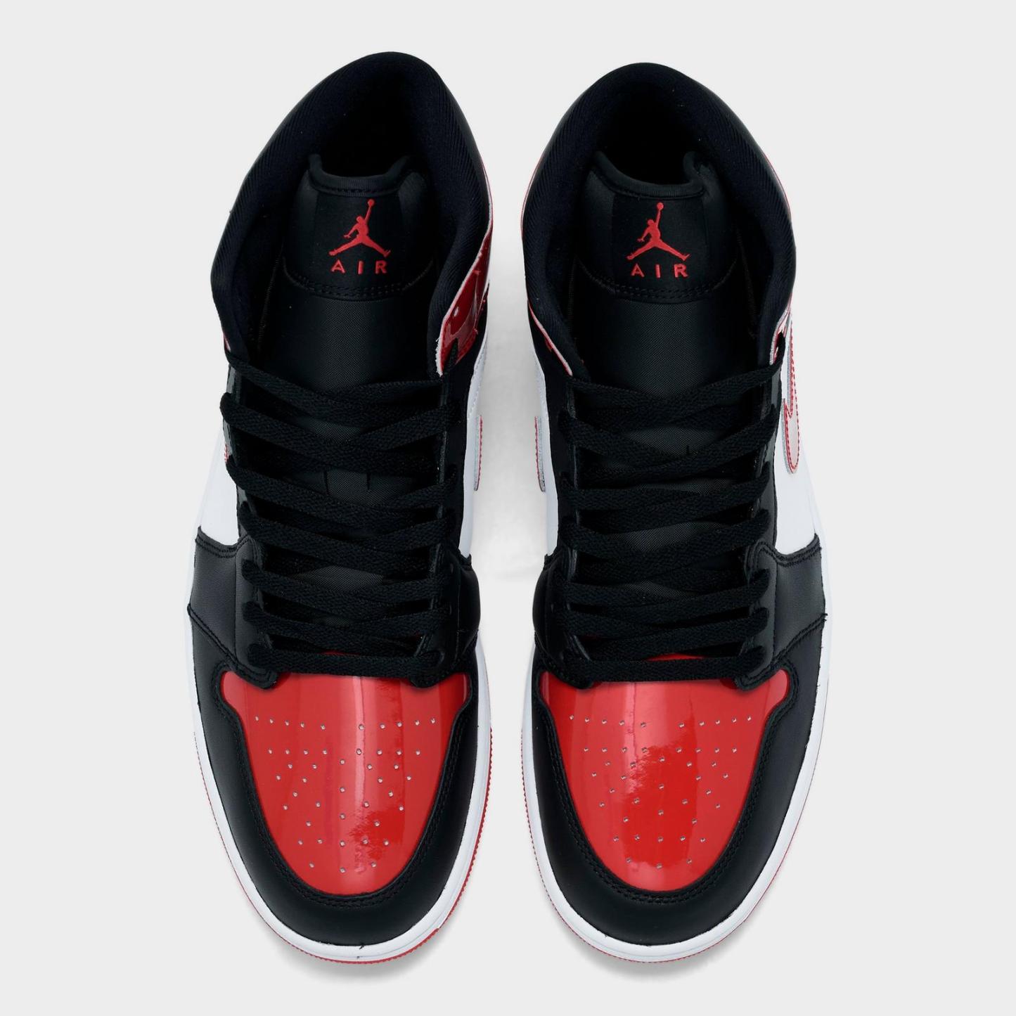 Men's Air Jordan Retro 1 Mid SE Casual Shoes - Black/White/Varsity Red - view 5