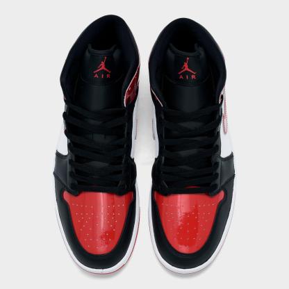 Men's Air Jordan Retro 1 Mid SE Casual Shoes - Black/White/Varsity Red - view 5