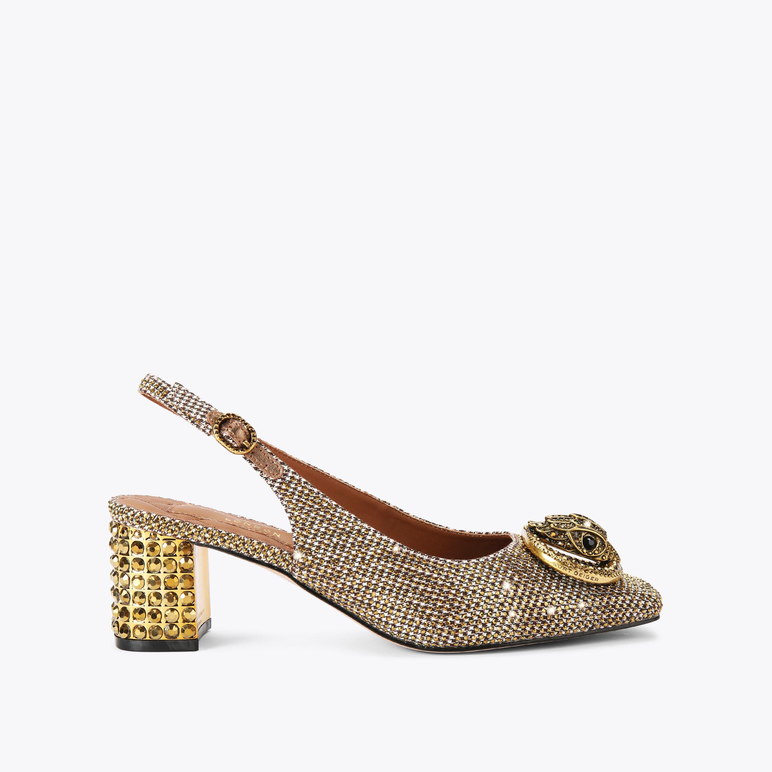Kurt Geiger London Chelsea Block Slingback Heel - Beige