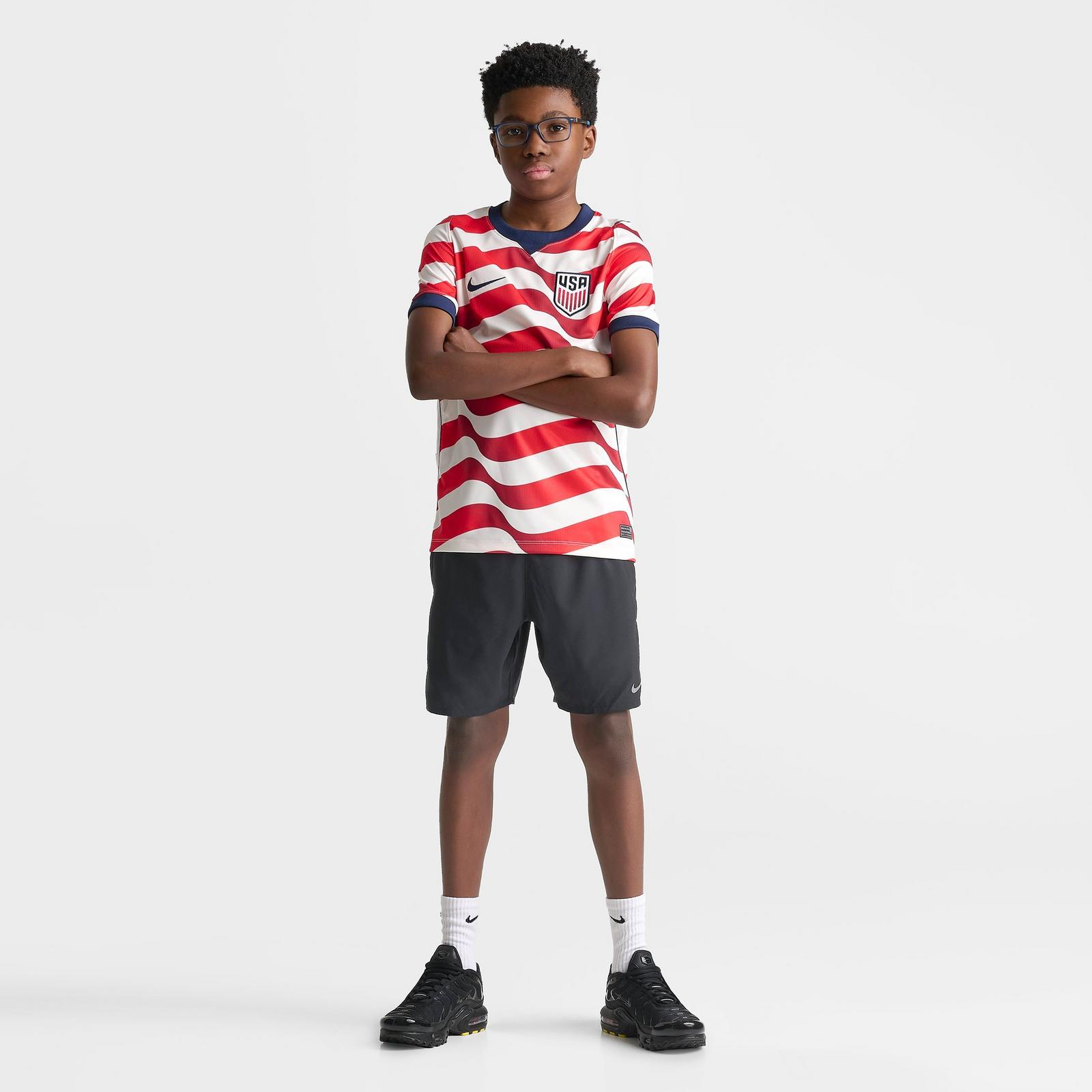 Big Kids' Nike USA 26 Stadium Home Dri-FIT Replica Soccer Jersey - Sail/Midnight Navy