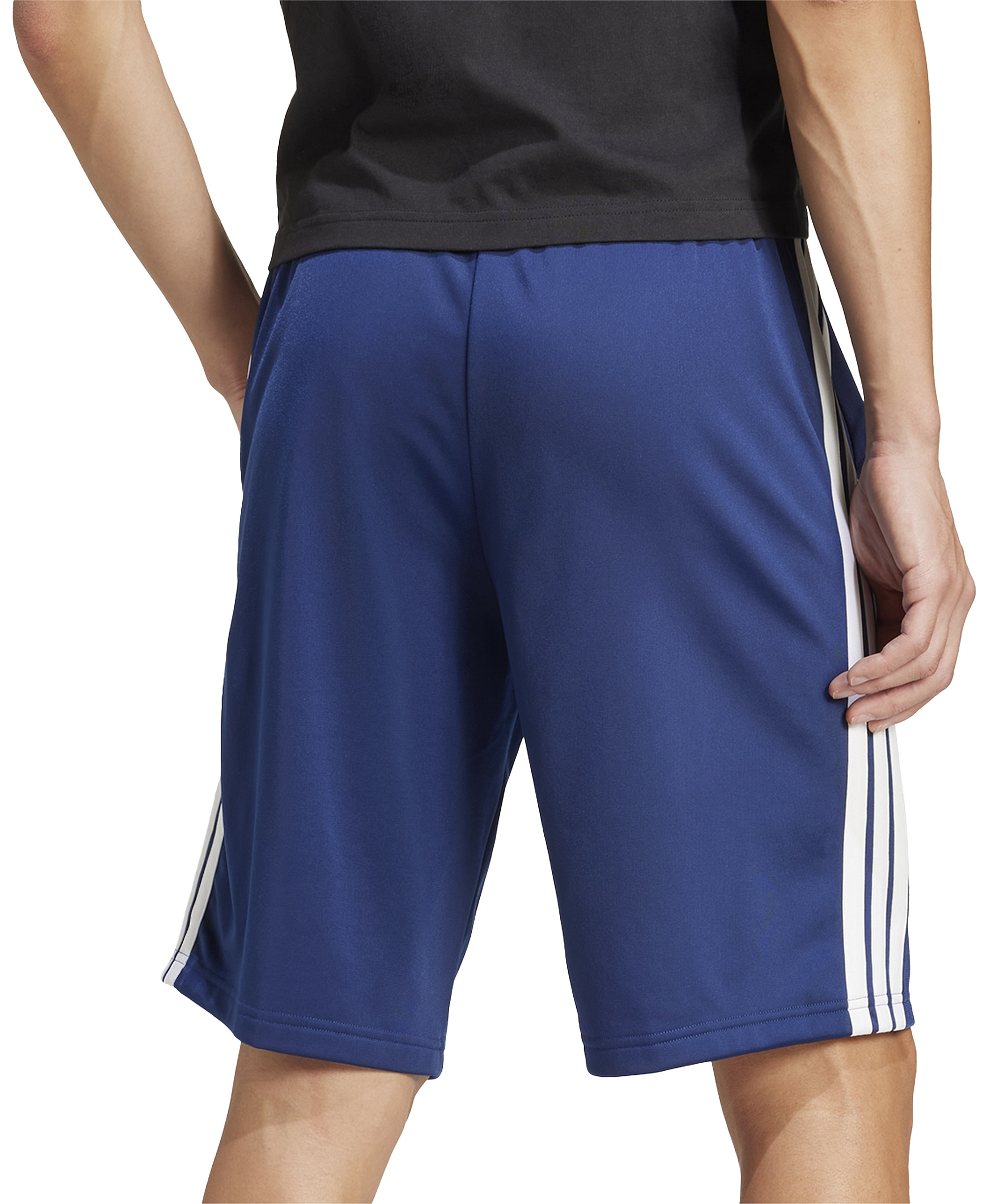 adidas Men's Three-Stripes 10" Tricot Shorts - Dark Blue/White