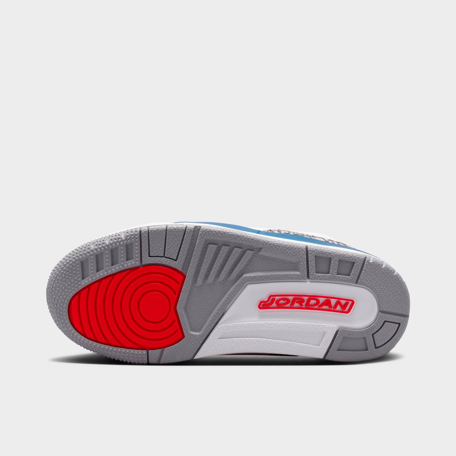 Little Kids' Air Jordan Retro 3 Basketball Shoes - Sail/Black/University Red/Pale Ivory/Palomino - view 6