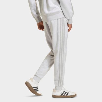 Men's adidas Essentials 3-Stripes Fleece Jogger Pants - Light Grey Heather/Medium Grey Heather