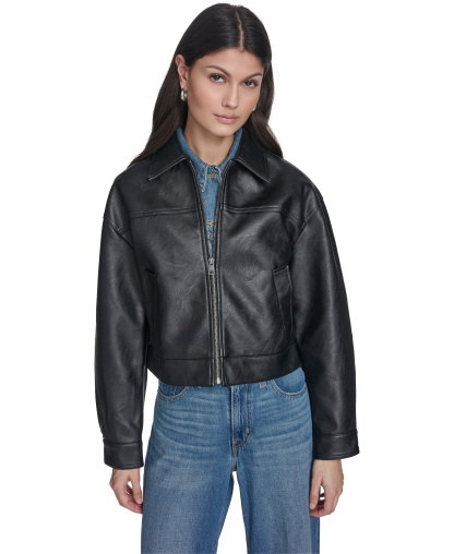 Levi's Women's Laydown Collar Zip-Front Jacket - Black