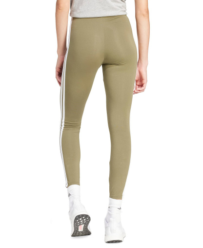 adidas Plus Size Essentials 3-Stripes Cotton Leggings - Olive Strata/white