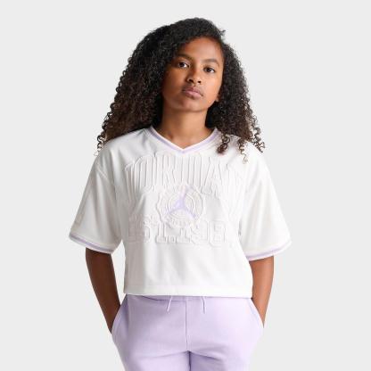 Girls' Big Kids' Jordan Cropped Jersey - Sail - view 1