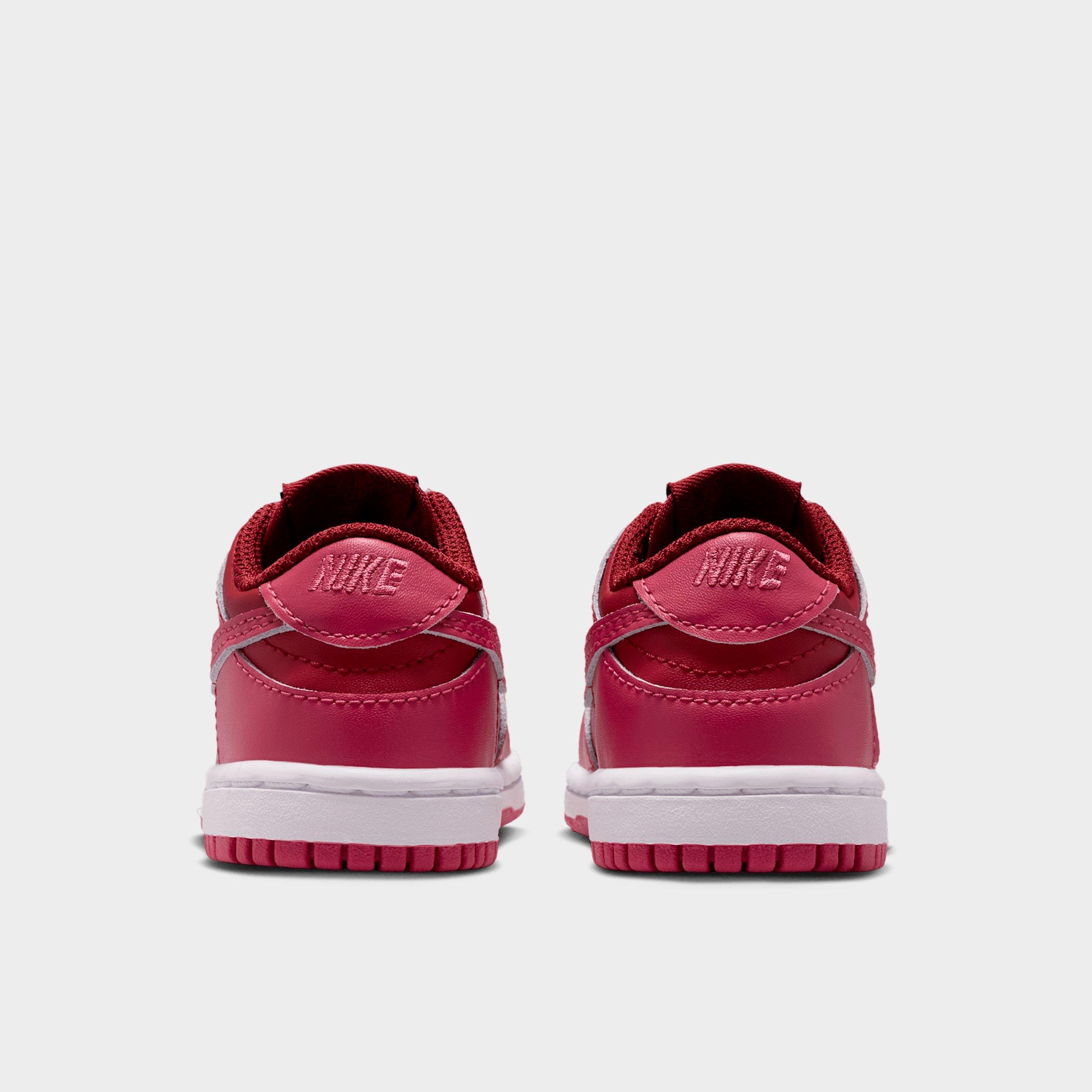 Kids' Toddler Nithtke Dunk Low Casual Shoes - Team Red/Sweet Beet/White/Sweet Beet - Back view