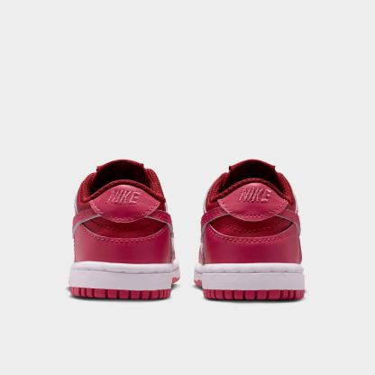 Kids' Toddler Nithtke Dunk Low Casual Shoes - Team Red/Sweet Beet/White/Sweet Beet - Back view