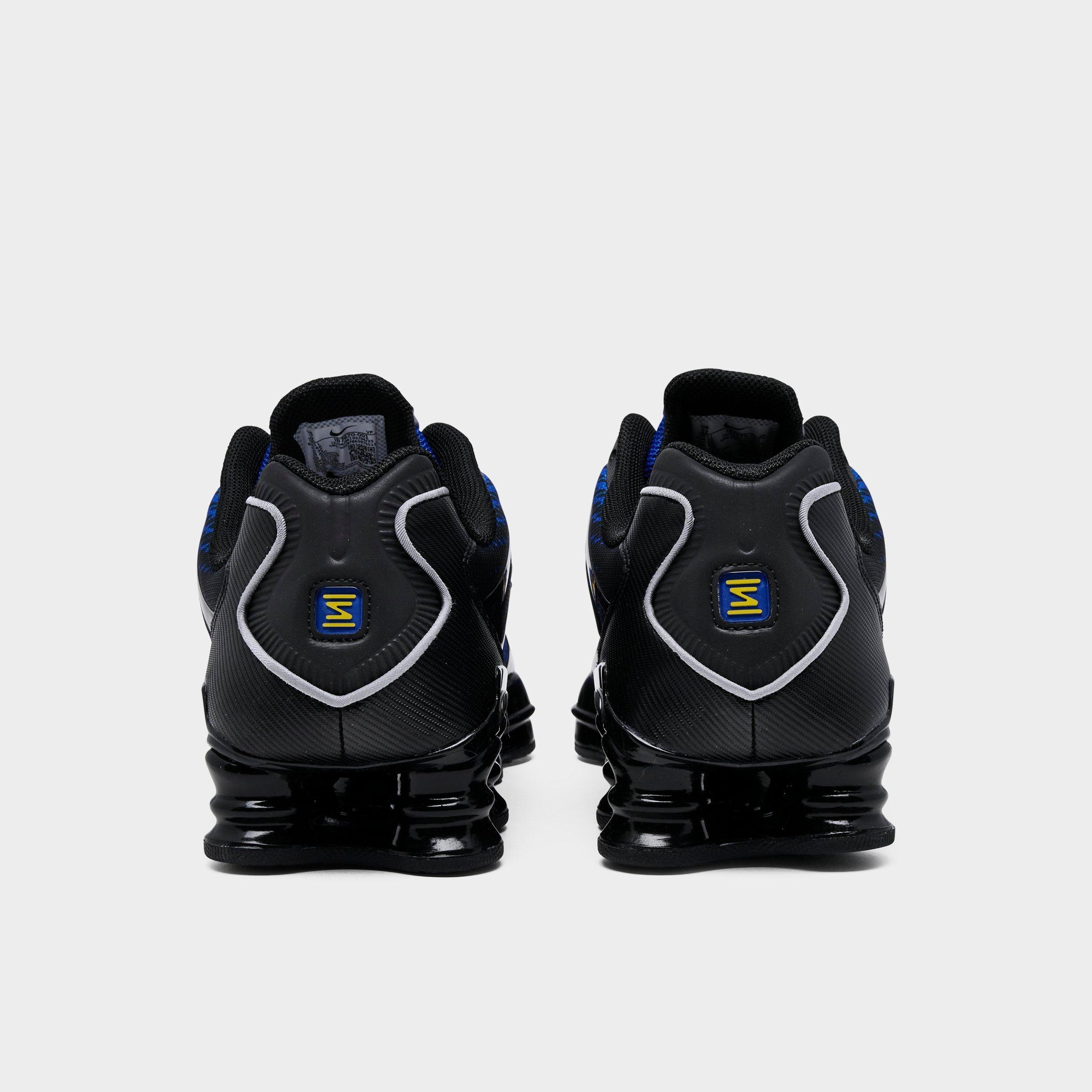 Men's Nithtke Shox TL Casual Shoes - Part 2 - Black/Metallic Silver/Lyon Blue/Varsity Maize - Back view