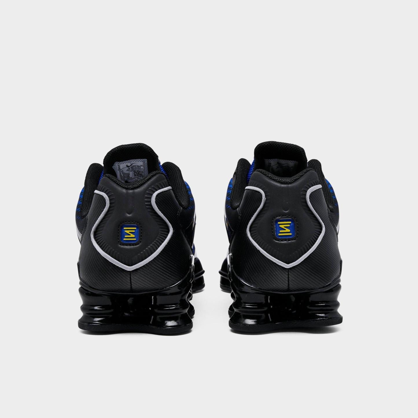 Men's Nithtke Shox TL Casual Shoes - Part 2 - Black/Metallic Silver/Lyon Blue/Varsity Maize - Back view