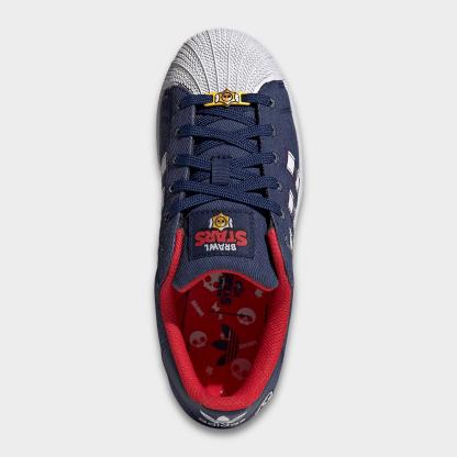Big Kids' adidas Originals Superstar II Casual Shoes - Dark Blue/Violet/Cloud White - Top view