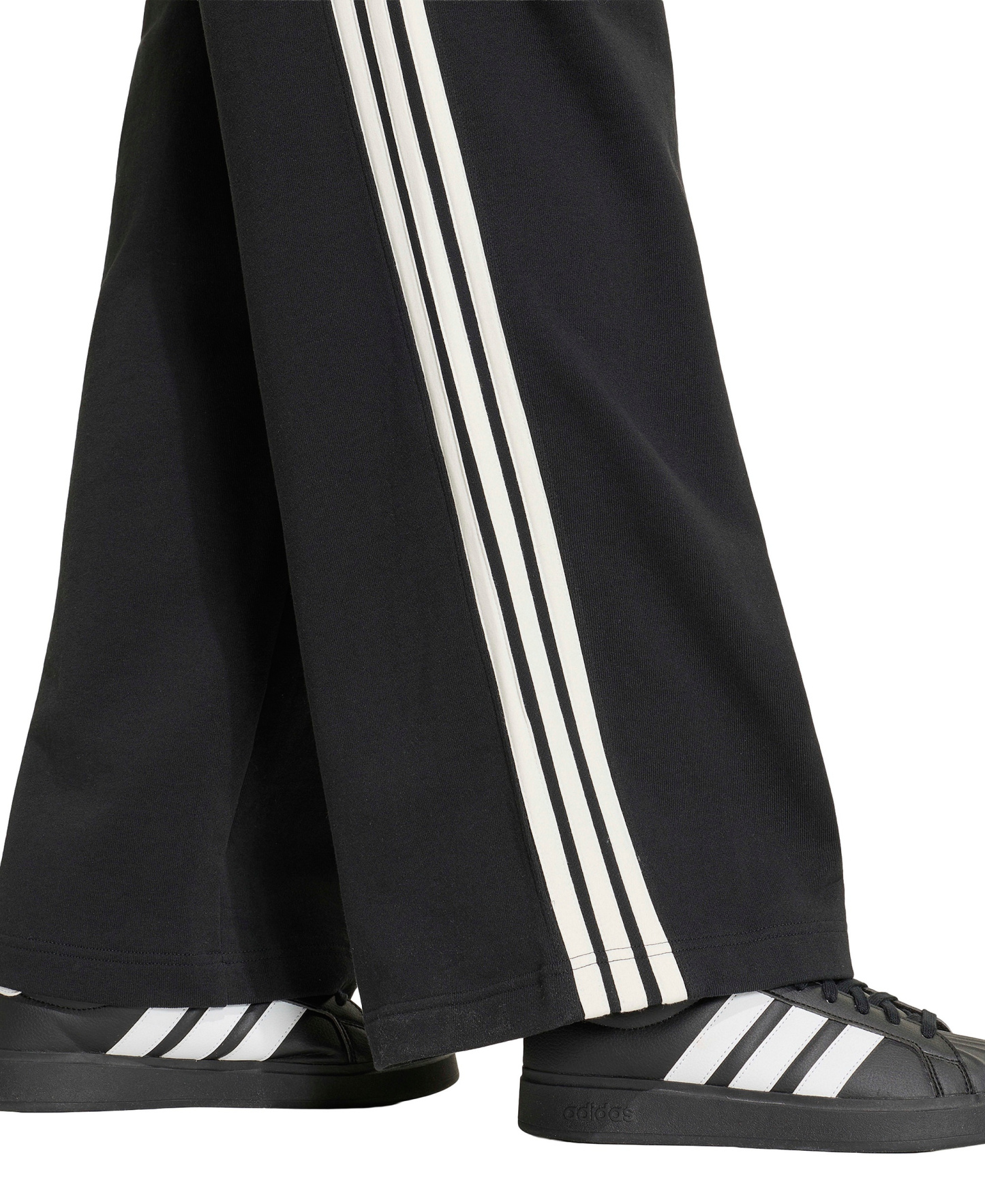 adidas Women's 3-Stripes Wide Pants - Black/Off White