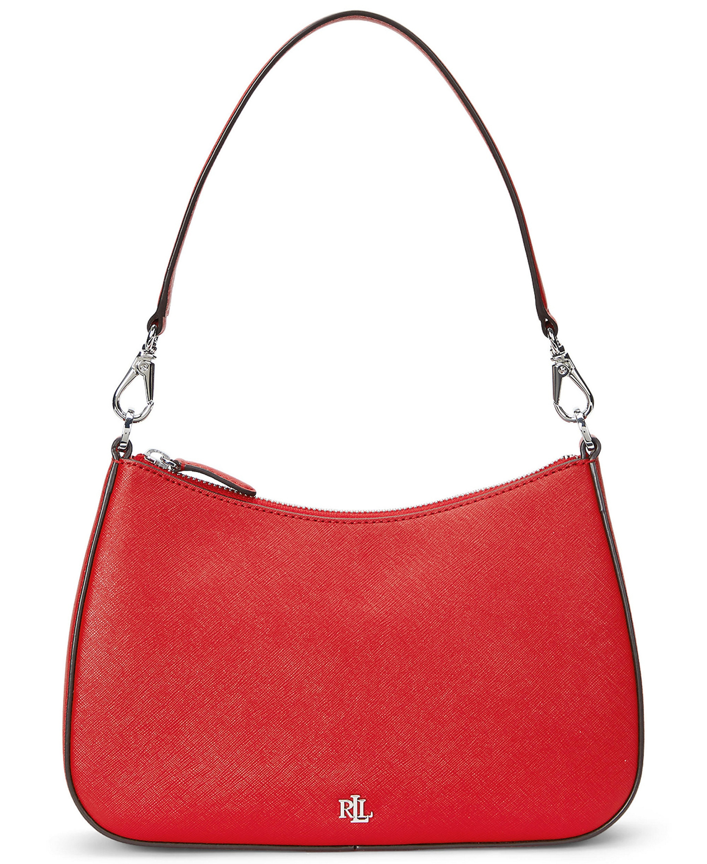 Lauren Ralph Lauren Crosshatch Leather Danni Small Shoulder Handbag - Red