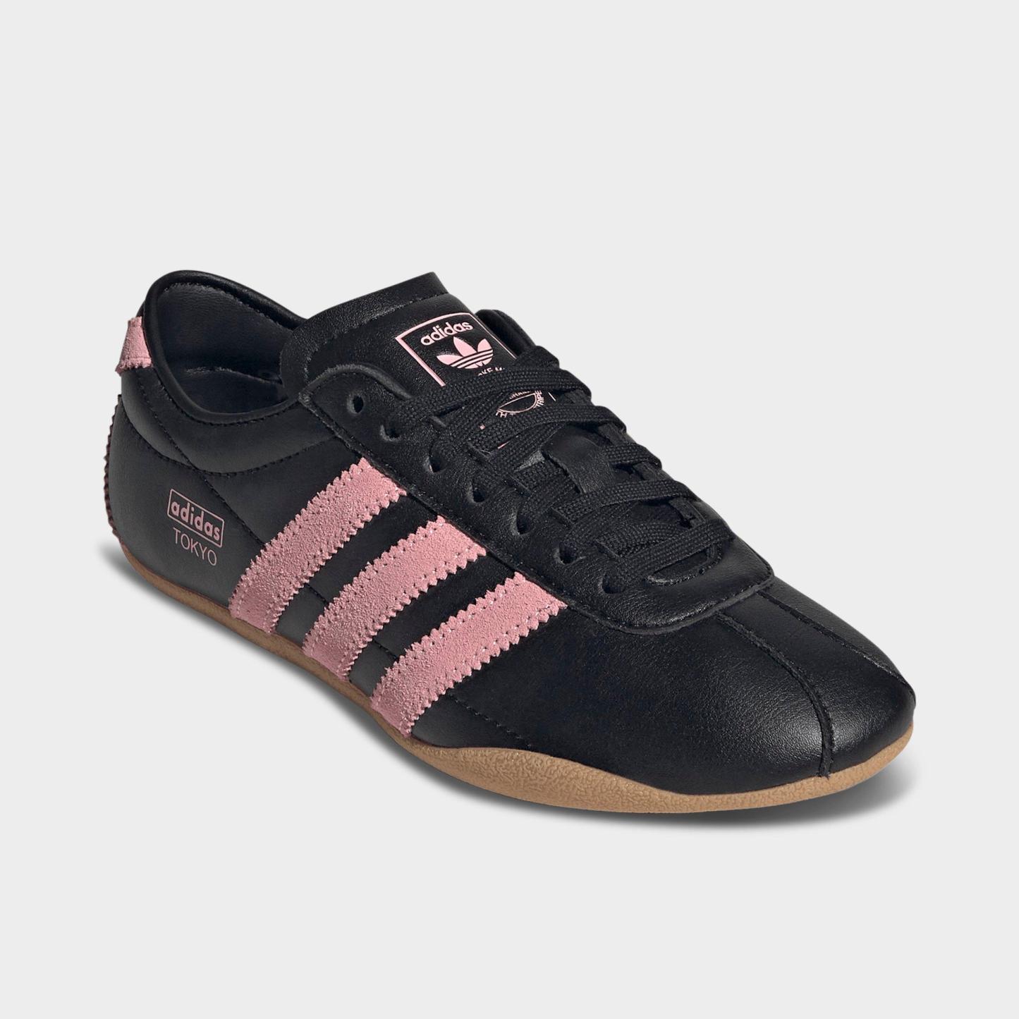 Big Kids' adidas Originals Tokyo Casual Shoes - Core Black/Glow Pink/Gum - Both shoes facing left
