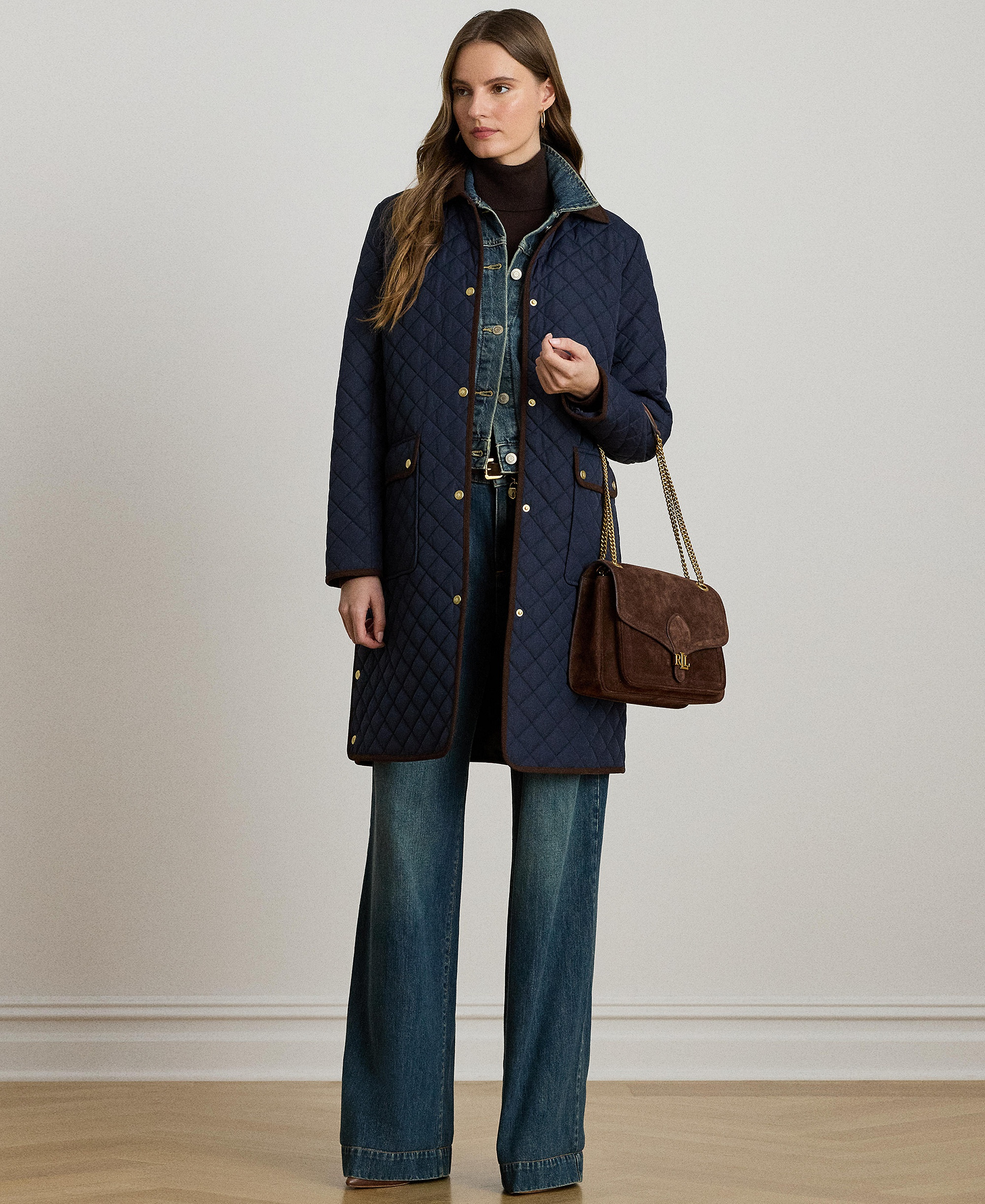 Lauren Ralph Lauren Women's Diamond-Quilted Coat, Created for Macy's - Dark Navy