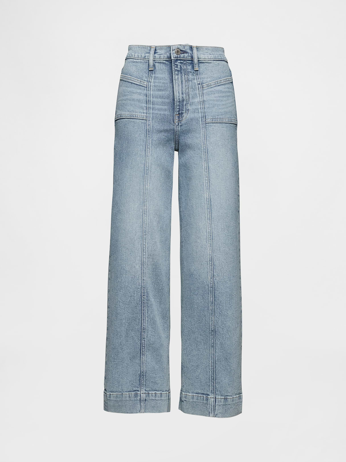 High Rise Stride Wide-Leg Ankle Jeans - Light wash
