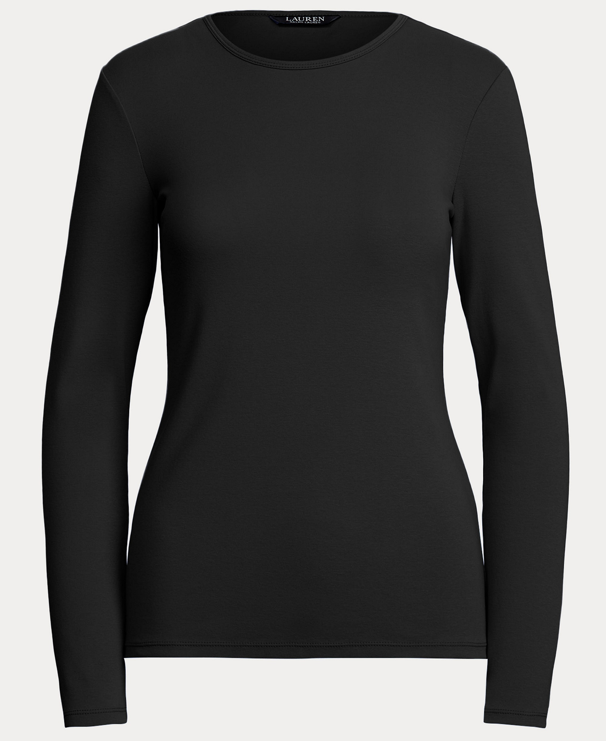 Lauren Ralph Lauren Cotton-Blend Long-Sleeve Top - Polo Black