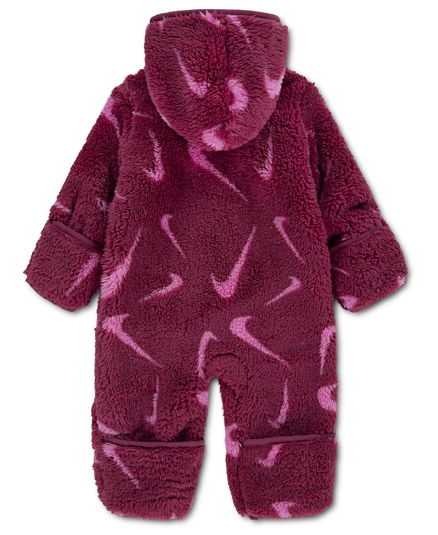 Nike Baby Boys' and Baby Girls' Hooded Printed High-Pile Fleece Coverall - Sweet Beet