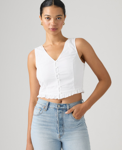 Levi's Women's Teagan Mini Eyelet Blouse - Mini Eyelet Bright White