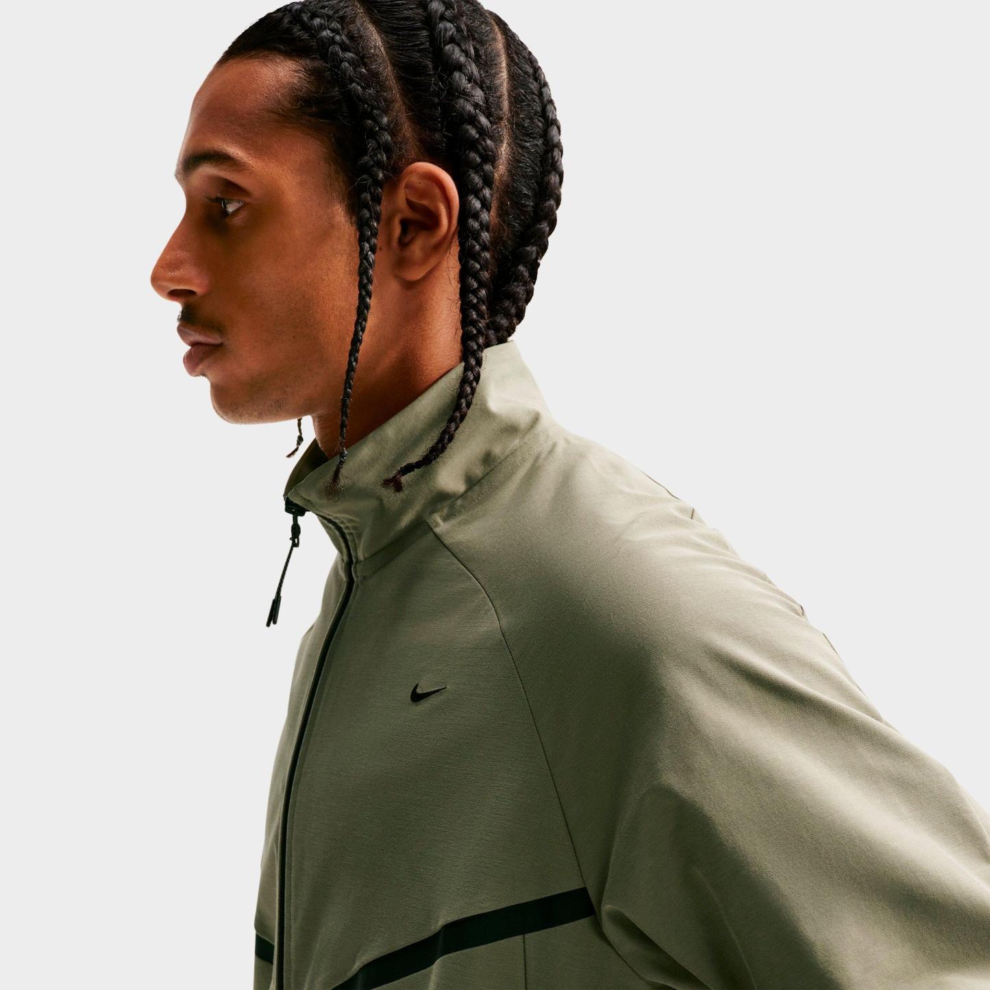 Men's Nithtke Sportswear Tech Dri-FIT Shori Knit Full-Zip Track Jacket - Silver Sage/Black