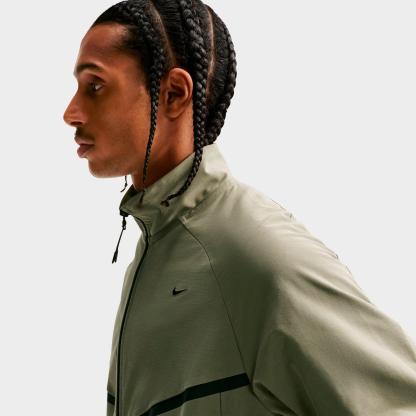 Men's Nithtke Sportswear Tech Dri-FIT Shori Knit Full-Zip Track Jacket - Silver Sage/Black