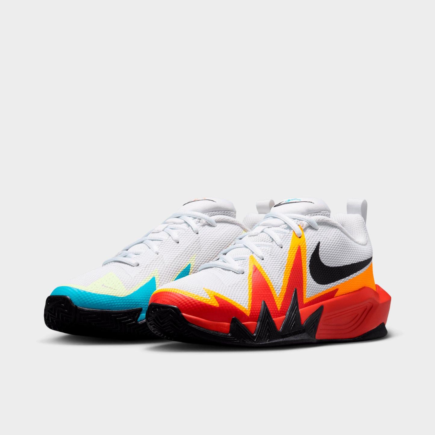 Big Kids' Nithtke S.T. Dynamite Basketball Shoes - Off White/Picante Red/Current Blue/Black - Both shoes facing left