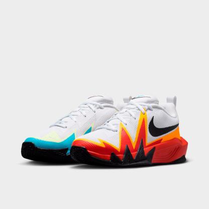 Big Kids' Nithtke S.T. Dynamite Basketball Shoes - Off White/Picante Red/Current Blue/Black - Both shoes facing left