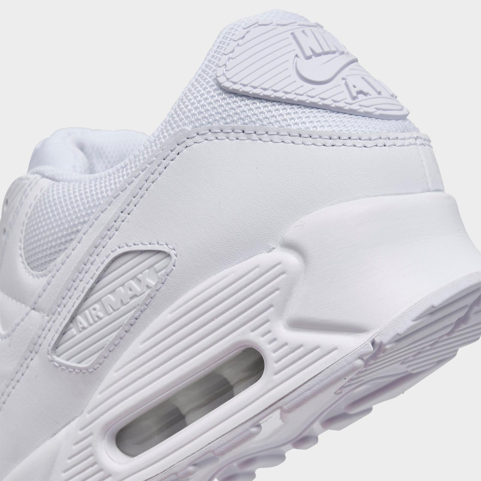 Men's Nike Air Max 90 Casual Shoes - White/White/Wolf Grey/White