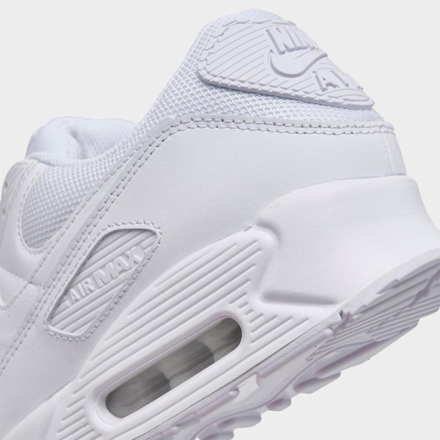 Men's Nike Air Max 90 Casual Shoes - White/White/Wolf Grey/White