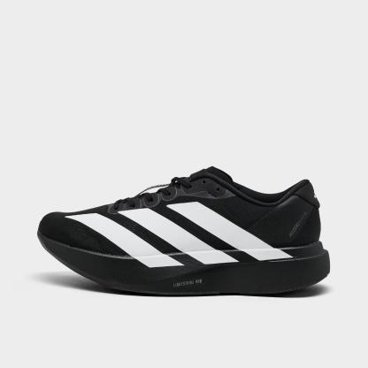 Men's adidas Adizero EVO SL Running Shoes - Part 2 - Black/White/Black - Left shoe facing left. Outside of the shoe.